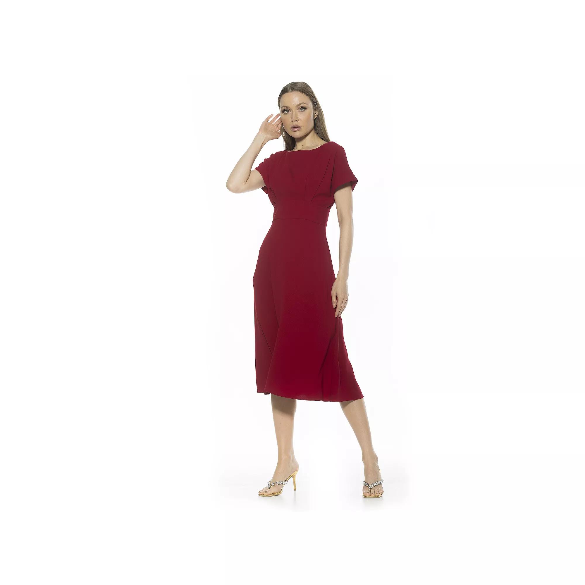 Women's ALEXIA ADMOR Dolman Midi Fit & Flare Dress, Size: 8, Red Product Image