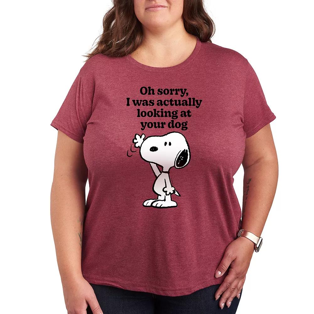 Plus Peanuts Snoopy Looking At Your Dog Graphic Tee, Women's,  Product Image