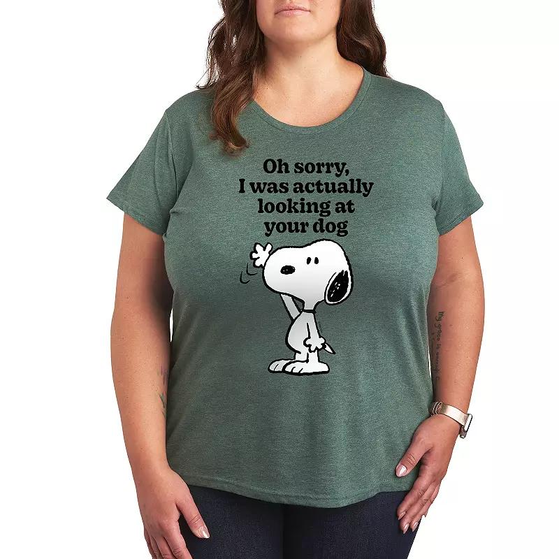 Plus Peanuts Snoopy Looking At Your Dog Graphic Tee, Women's,  Product Image