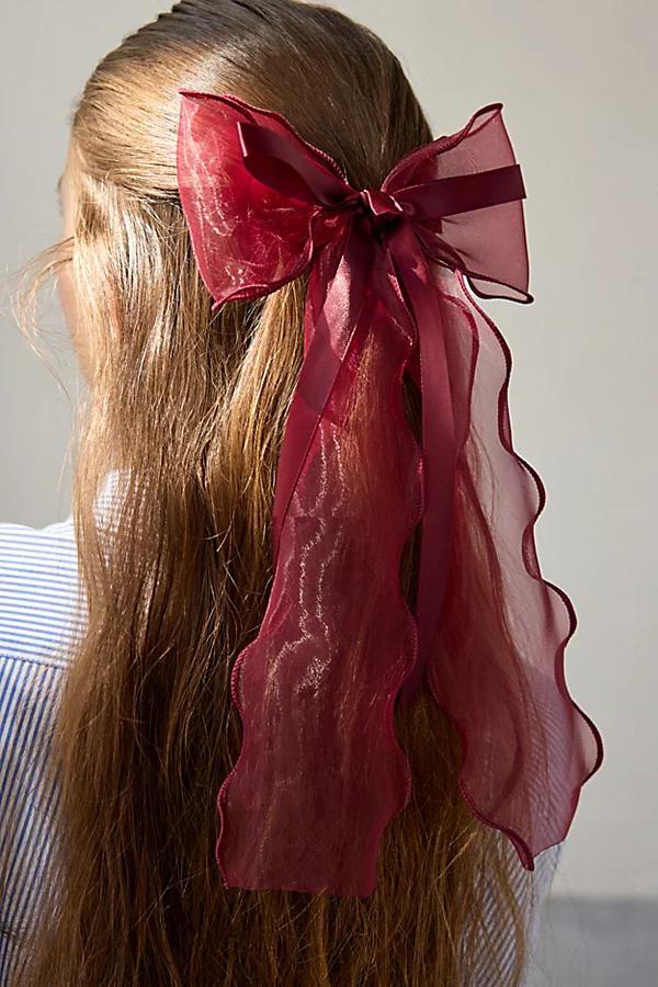 Inez Chiffon Ribbon Hair Bow Hair Clip Womens at Urban Outfitters Product Image