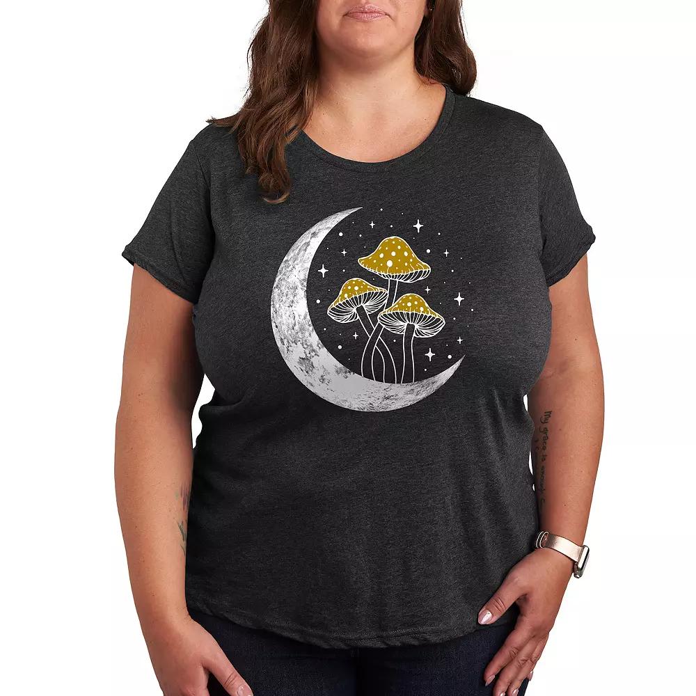 Plus Crescent Moon With Mushrooms Graphic Tee, Women's,  Product Image