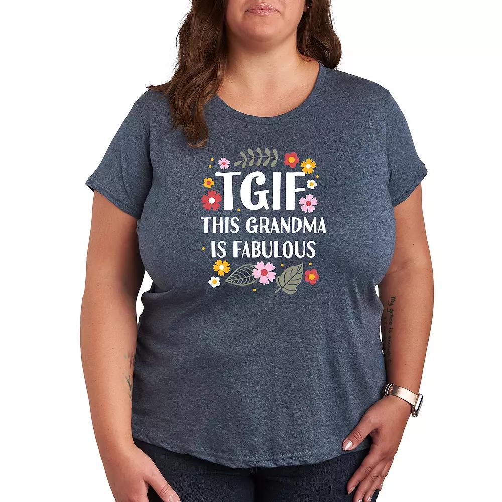 Plus TGIF This Grandma Is Fab Graphic Tee, Women's,  Product Image