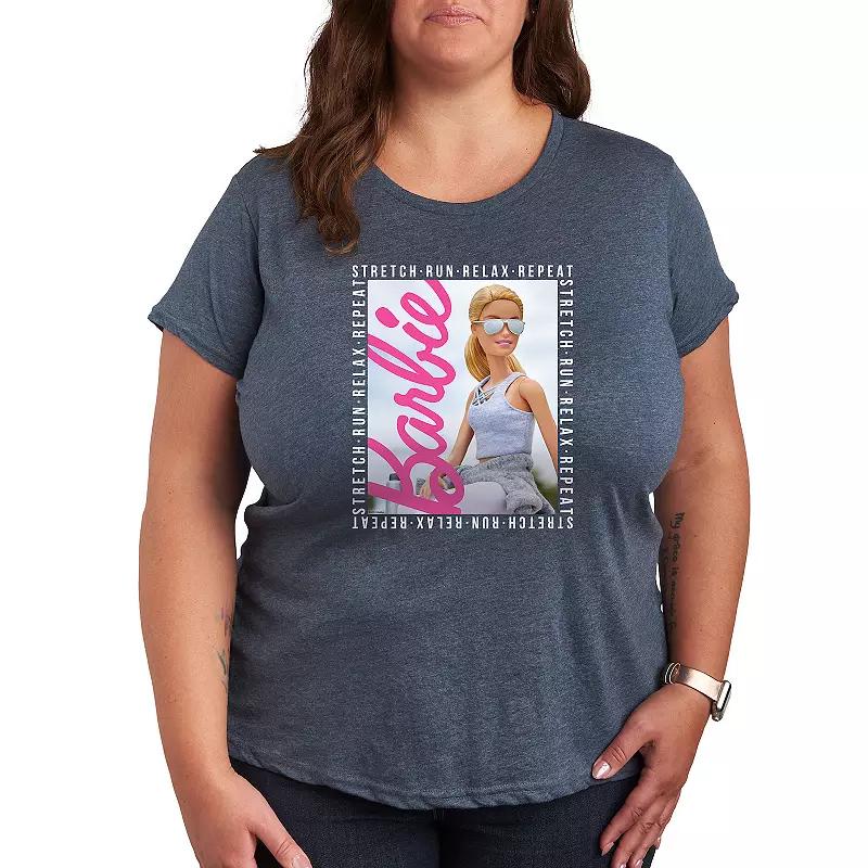 Plus Barbie® Stretch Run Relax Repeat Graphic Tee, Women's,  Product Image