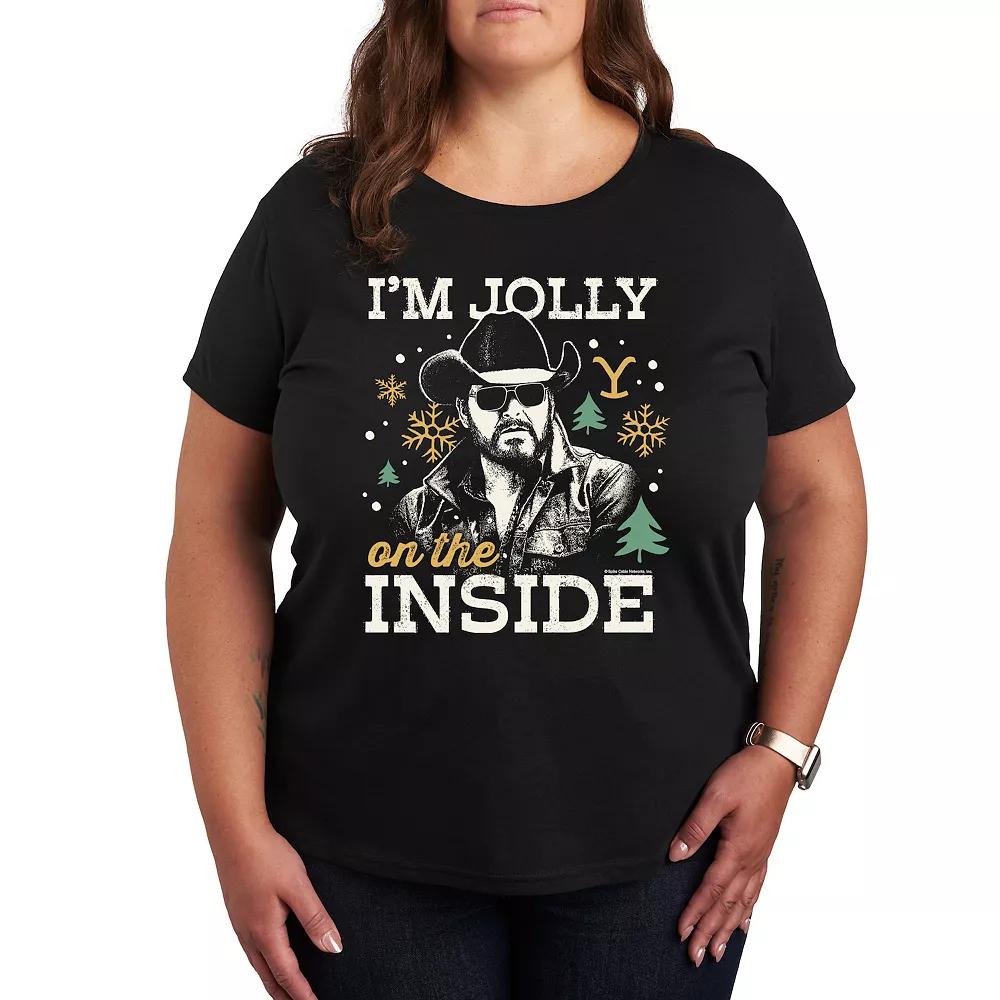 Plus Size Yellowstone Rip Wheeler Jolly On The Inside Graphic Tee, Women's, Size: 1XL, Black Product Image