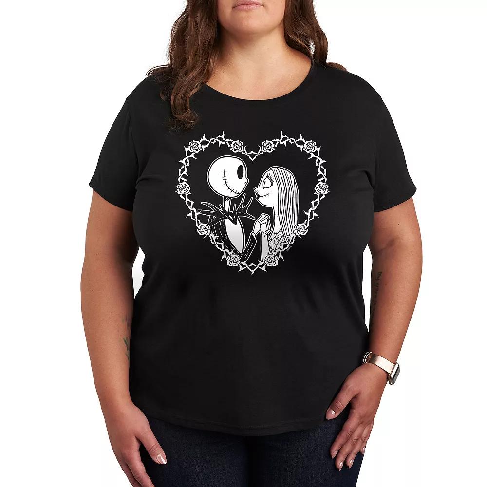 Disney's The Nightmare Before Christmas Plus Jack & Sally Heart Graphic Tee, Women's,  Product Image