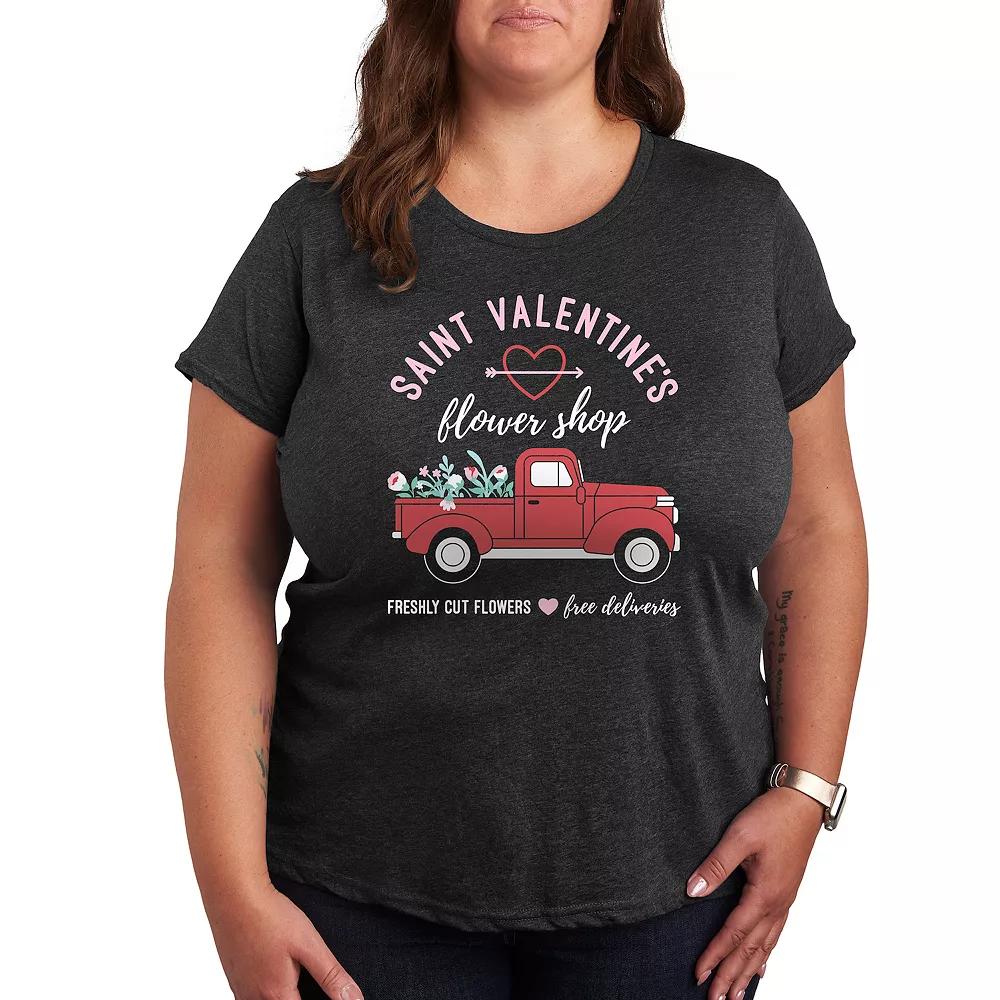 Plus Valentine's Flower Truck Graphic Tee, Women's,  Product Image