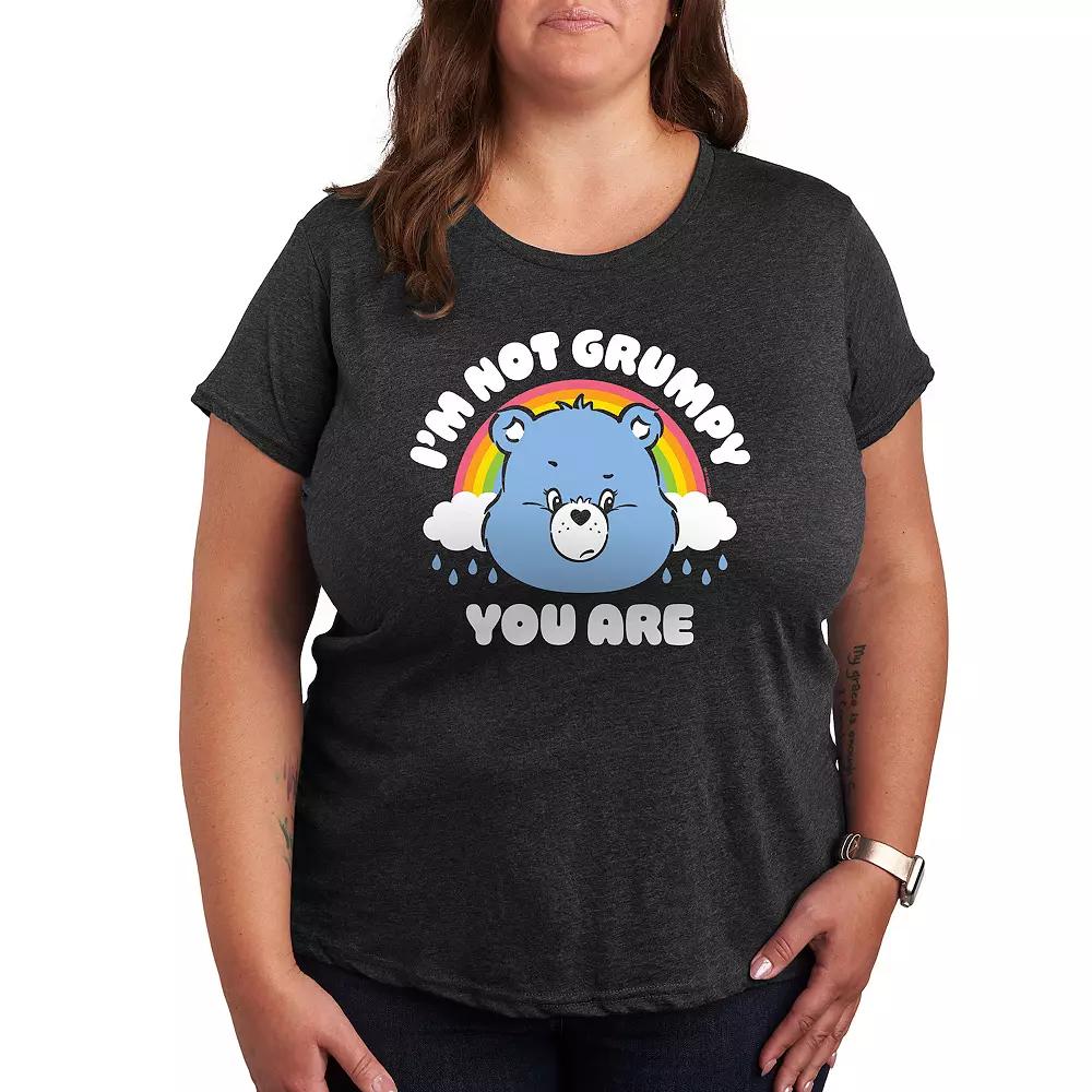 Plus Care Bears Im Not Grumpy You Are Graphic Tee, Womens Heather Grey Gray Product Image