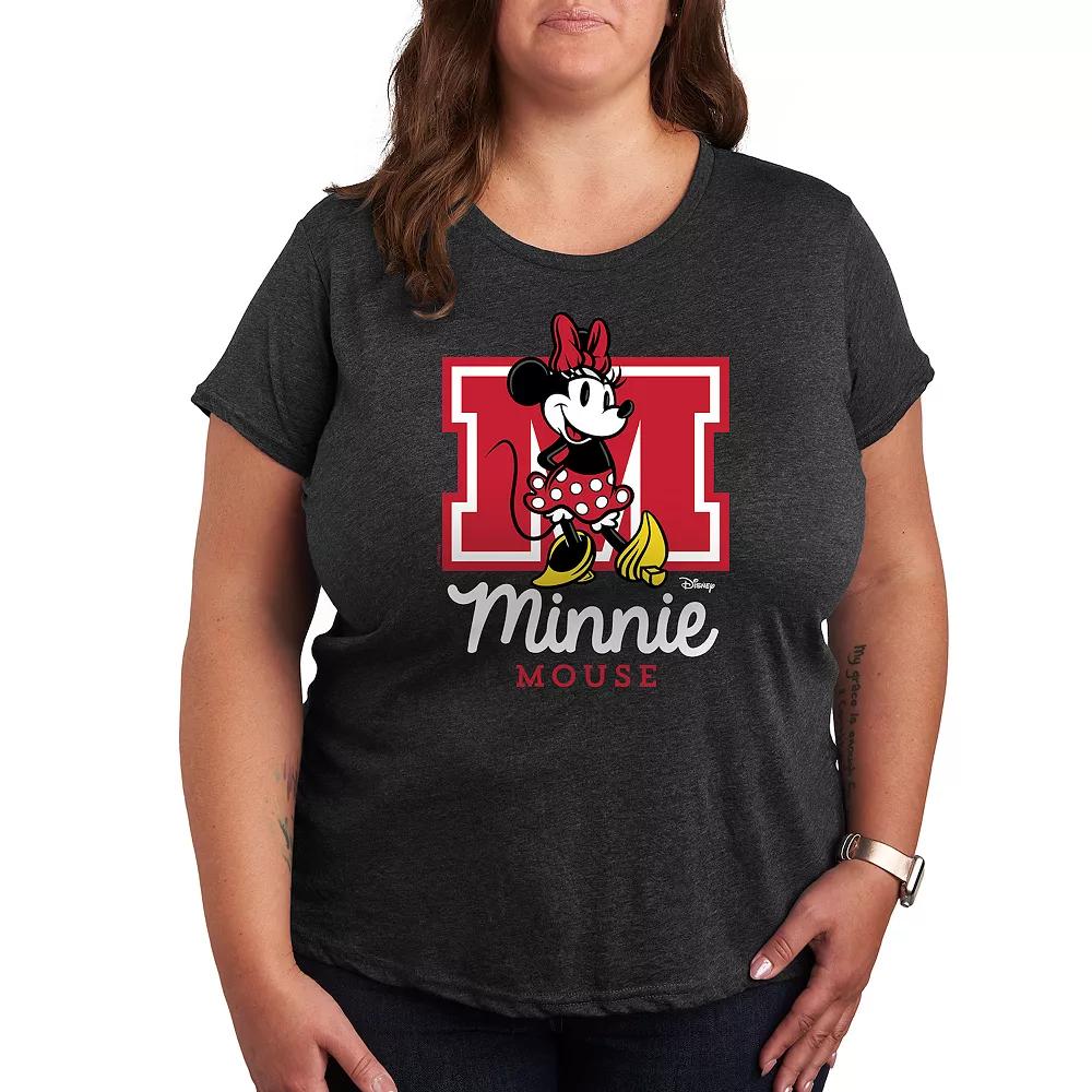 Disney's Minnie Mouse Plus Collegiate Graphic Tee, Women's,  Product Image