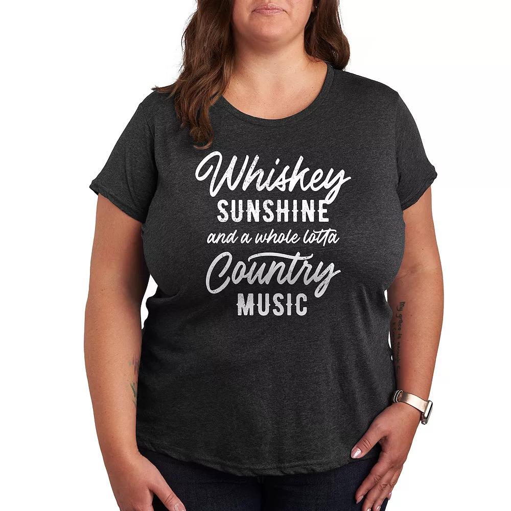 Plus Whiskey Sunshine Country Music Graphic Tee, Women's,  Product Image