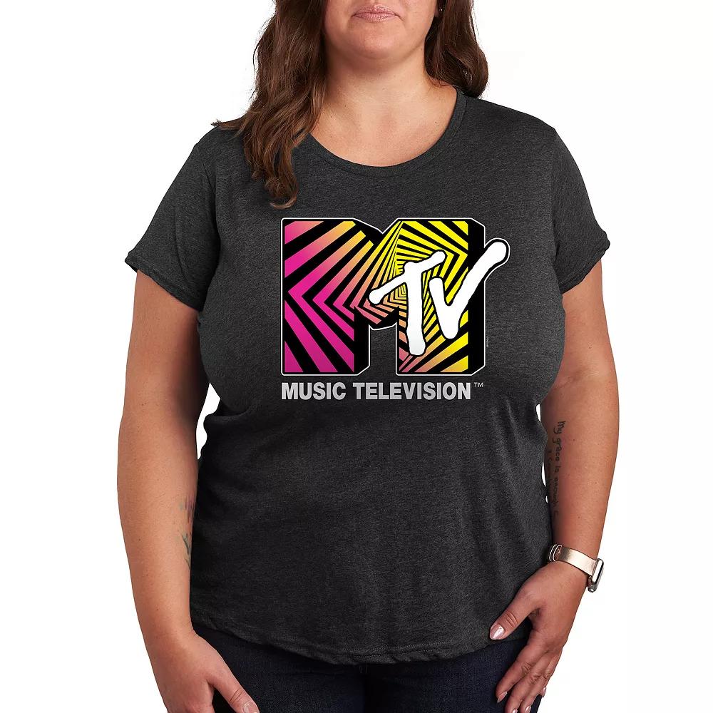 Plus MTV Optical 80s Graphic Tee, Women's,  Product Image