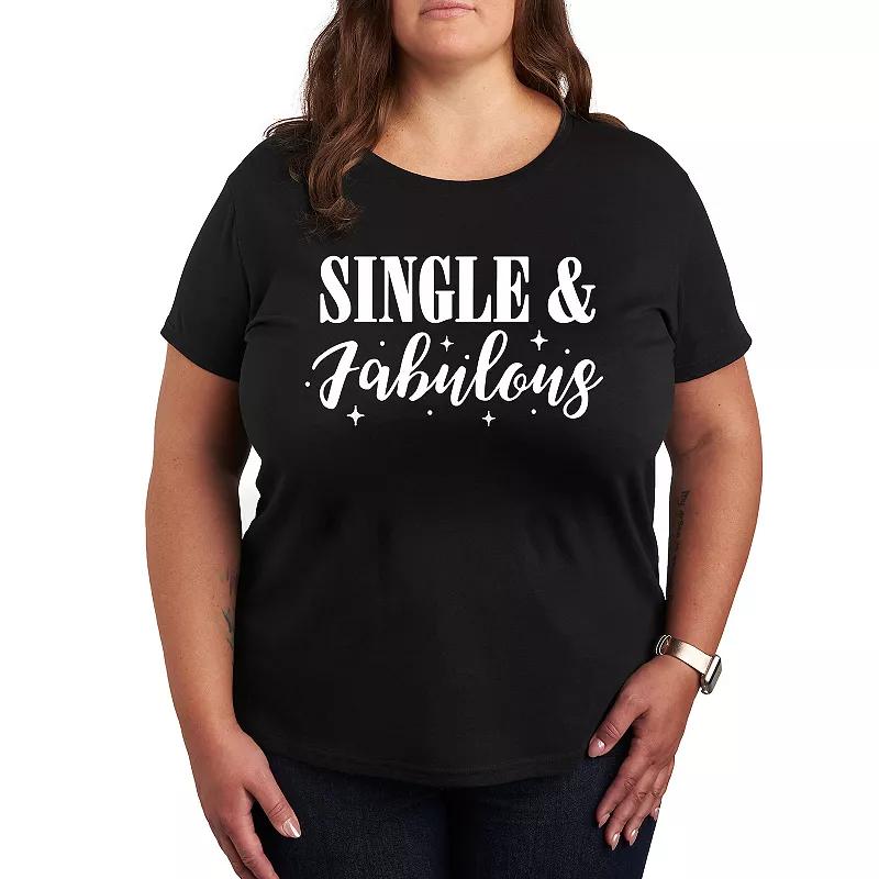 Plus Single And Fabulous Graphic Tee, Womens Product Image