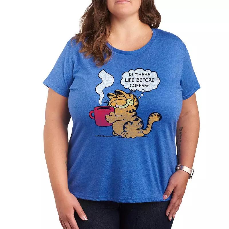 Plus Garfield Life Before Coffee Graphic Tee, Women's,  Product Image
