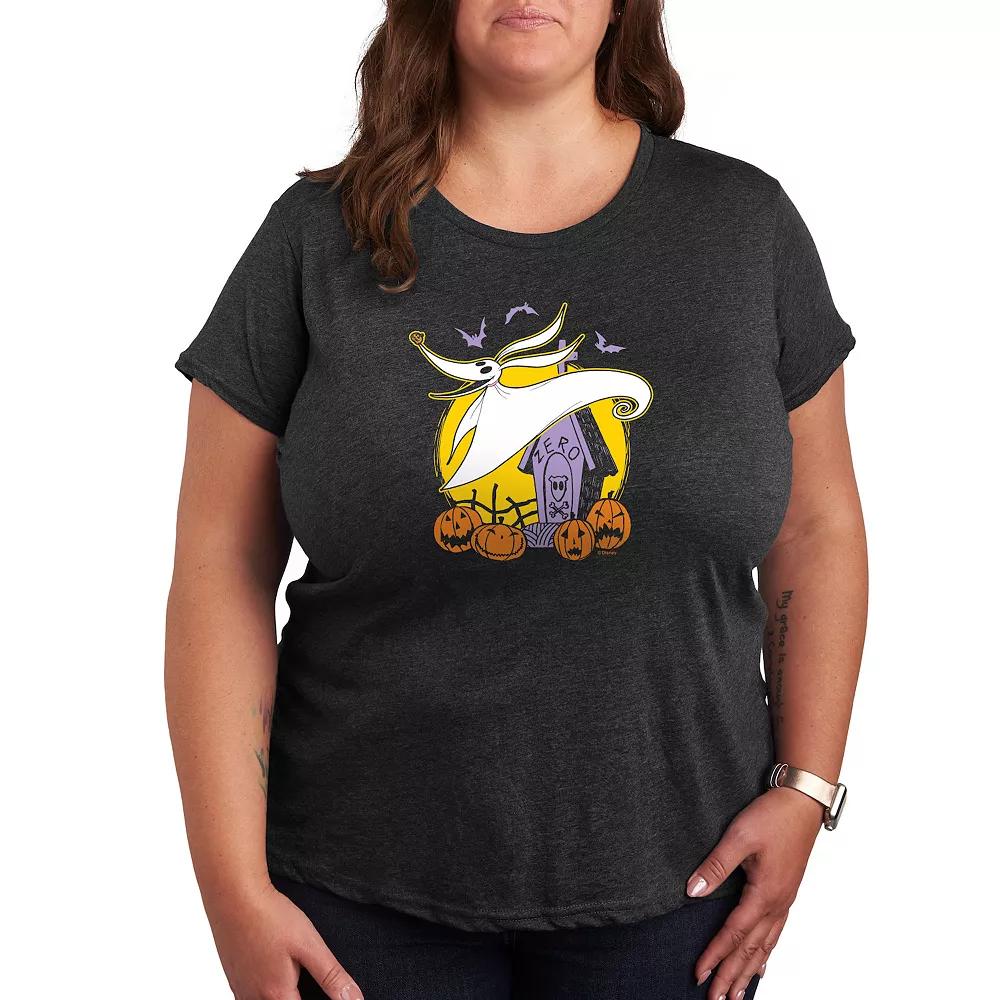 Disneys The Nightmare Before Christamas Zero Plus Size Halloween Graphic Tee, Womens Grey Gray Product Image