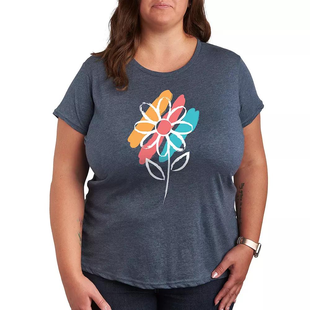 Plus Daisy Paint Splotches Graphic Tee, Women's,  Product Image
