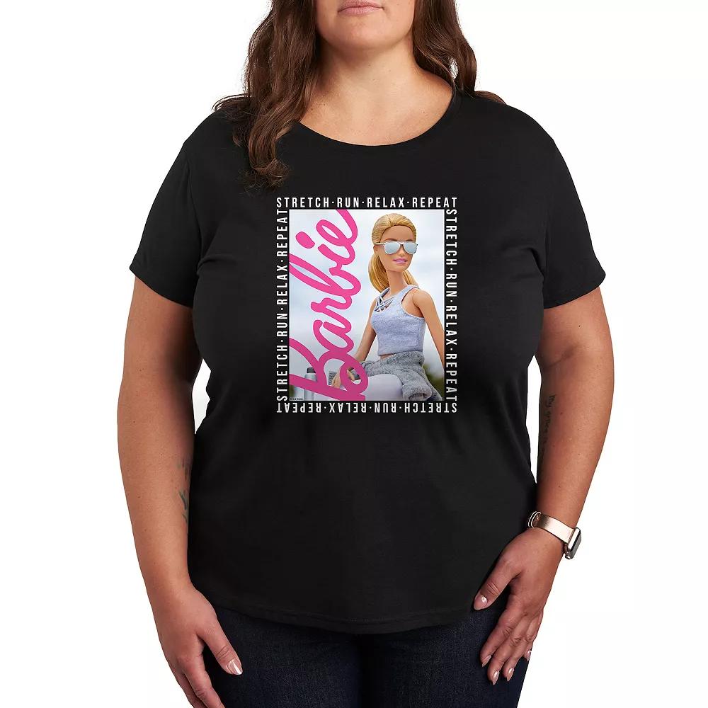 Plus Barbie® Stretch Run Relax Repeat Graphic Tee, Women's,  Product Image