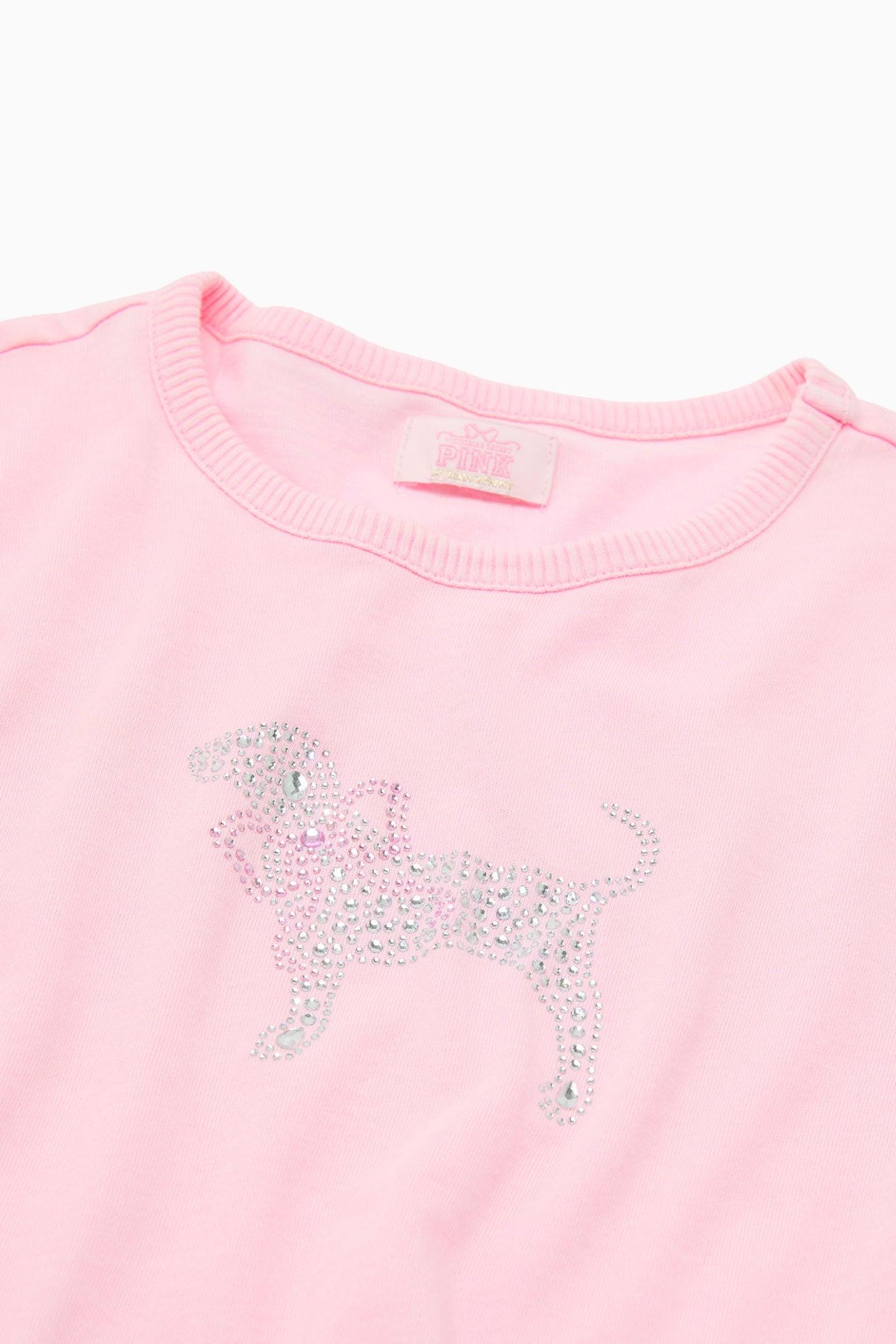 PINK x LoveShackFancy Cotton Baby Tee - PINK LOLLIPOP WASH / S Product Image