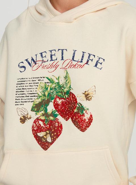 Sweet Life Graphic Sweater Cream Product Image