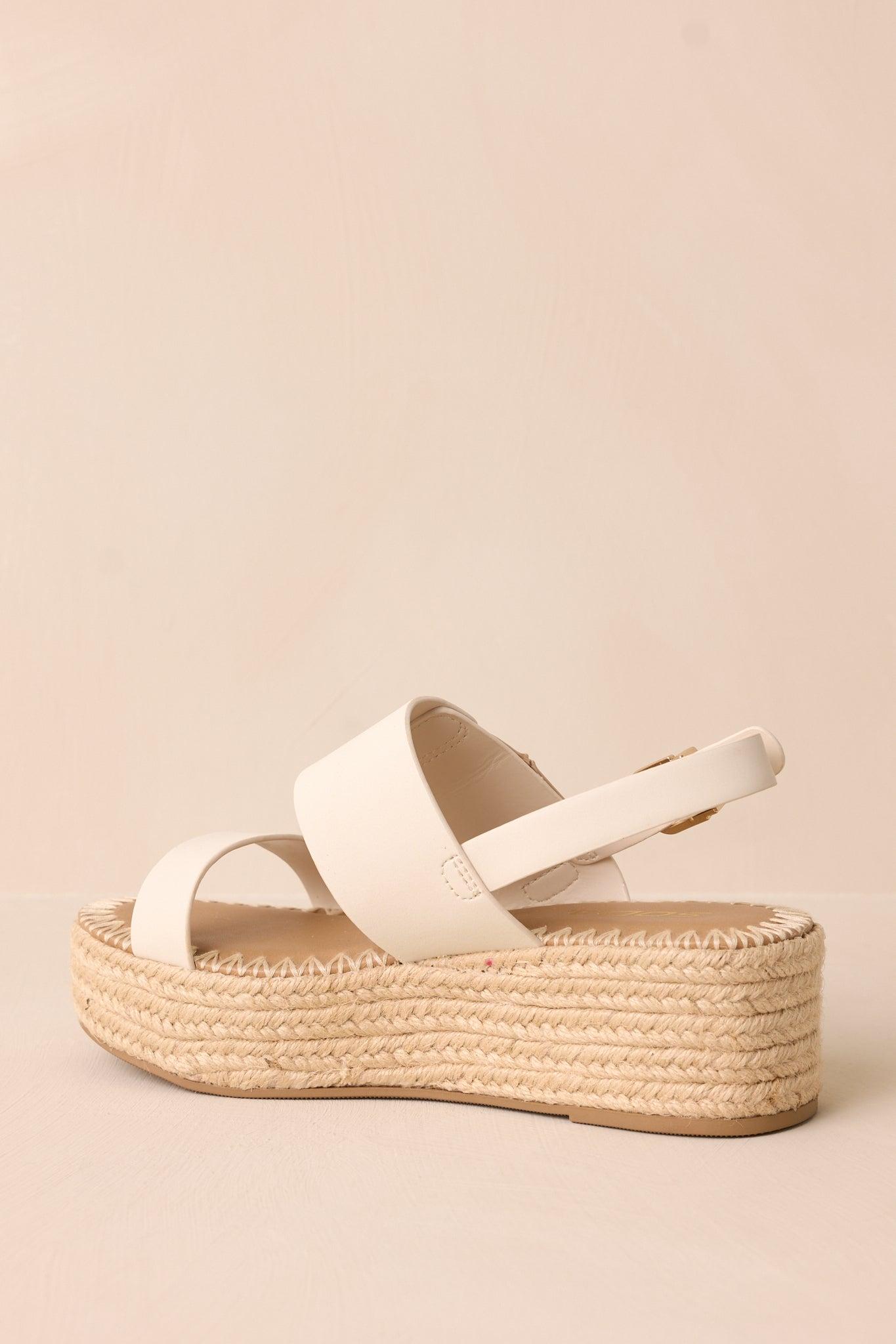 Warm Breeze Ivory Espadrille Platform Sandals Product Image