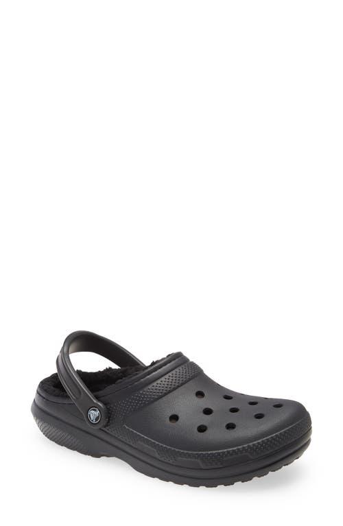 Crocs Womens Crocs Classic Lined Clogs - Womens Shoes Black/Black Product Image