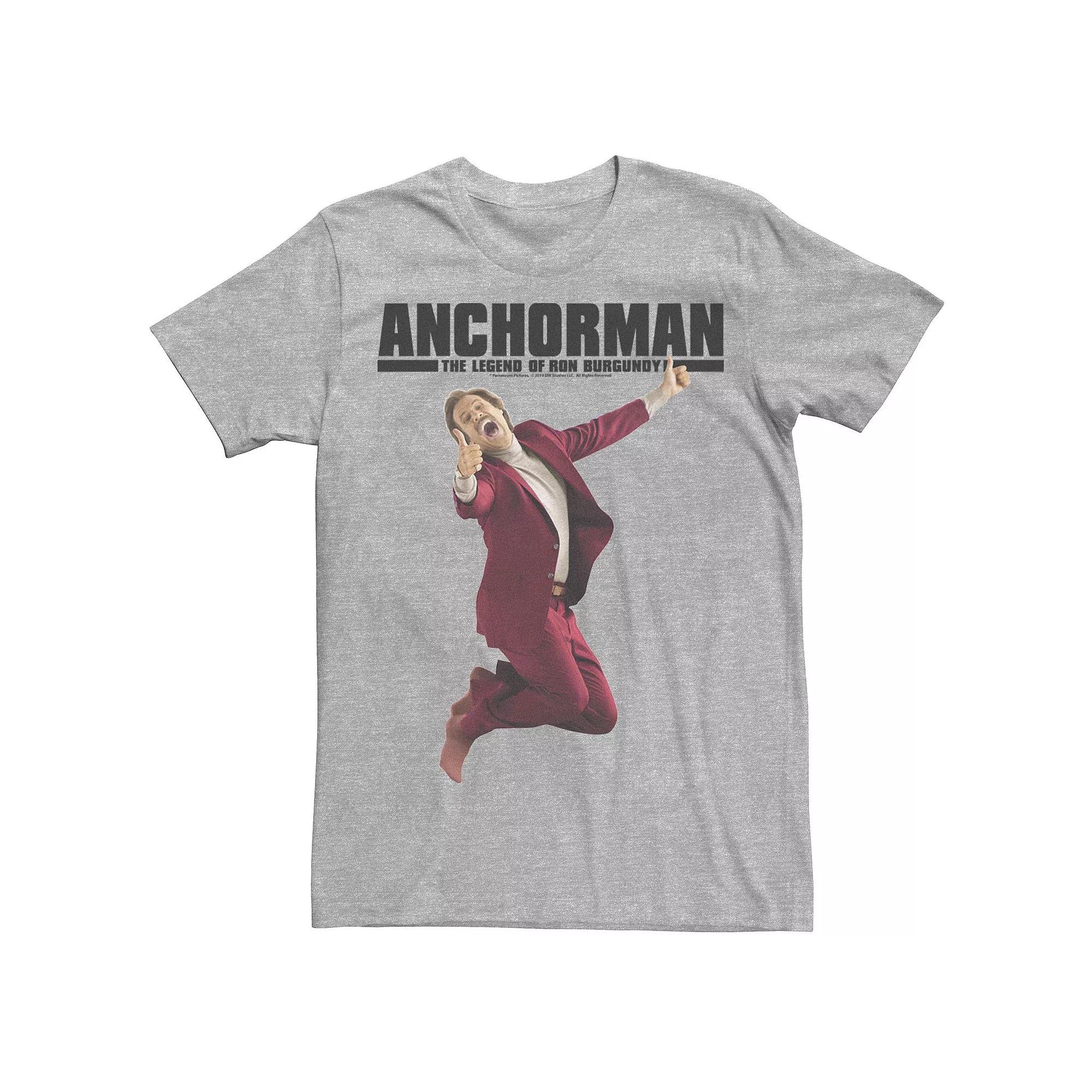 Men's Anchorman Ron Burgundy Jumping Portrait Tee,  Product Image