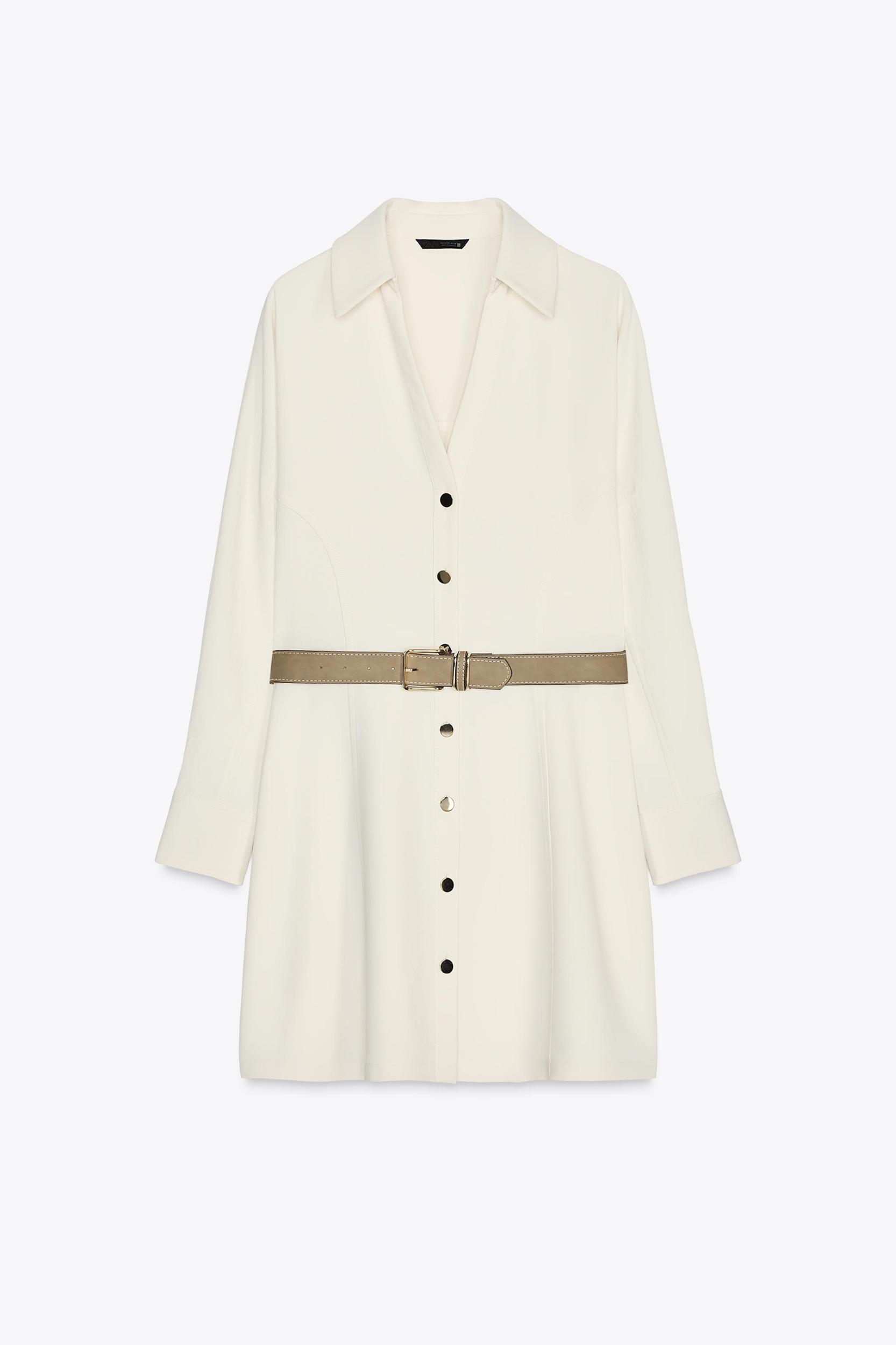 BELTED CREPE MINI DRESS Product Image