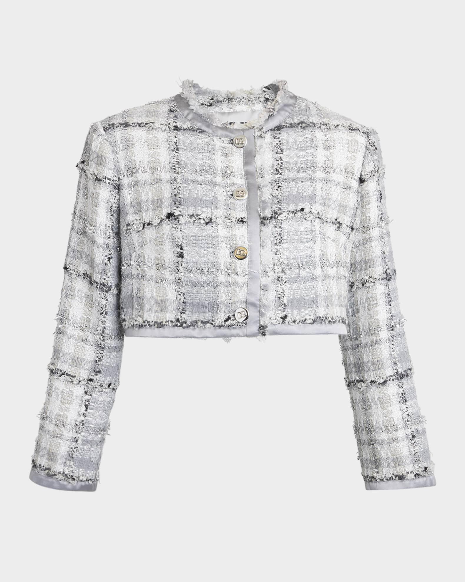 Rachel Check Eyelash Tweed Crop Jacket Product Image