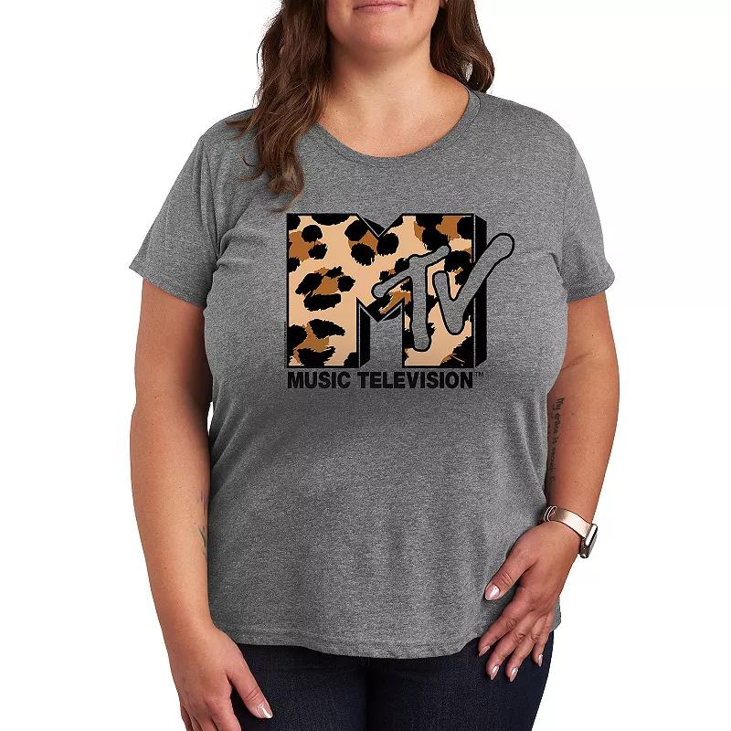Plus MTV Leopard Art Graphic Tee, Women's,  Product Image