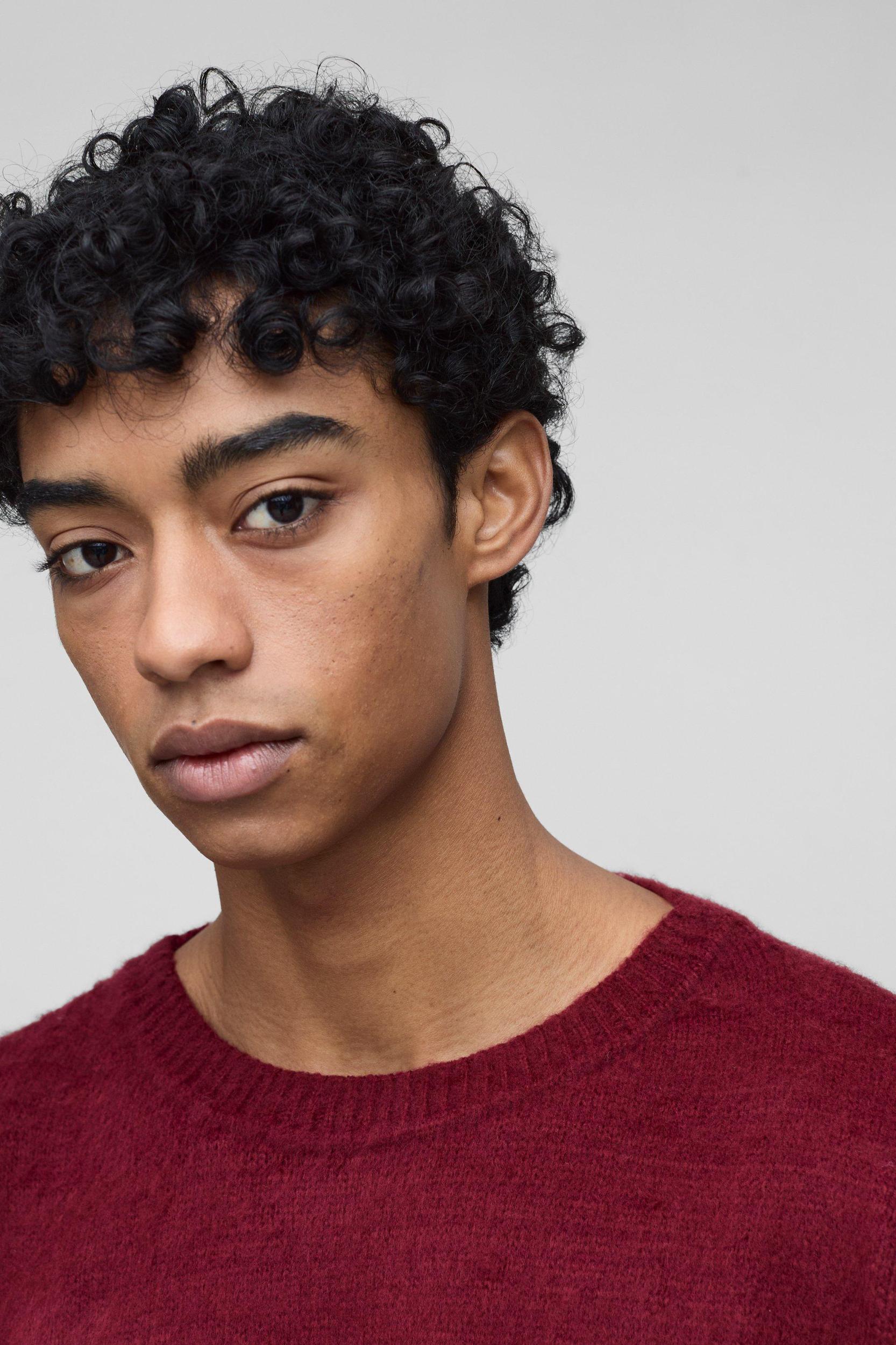 Fluffy Knit Crew Neck Oversized Sweater | boohooMAN USA Product Image