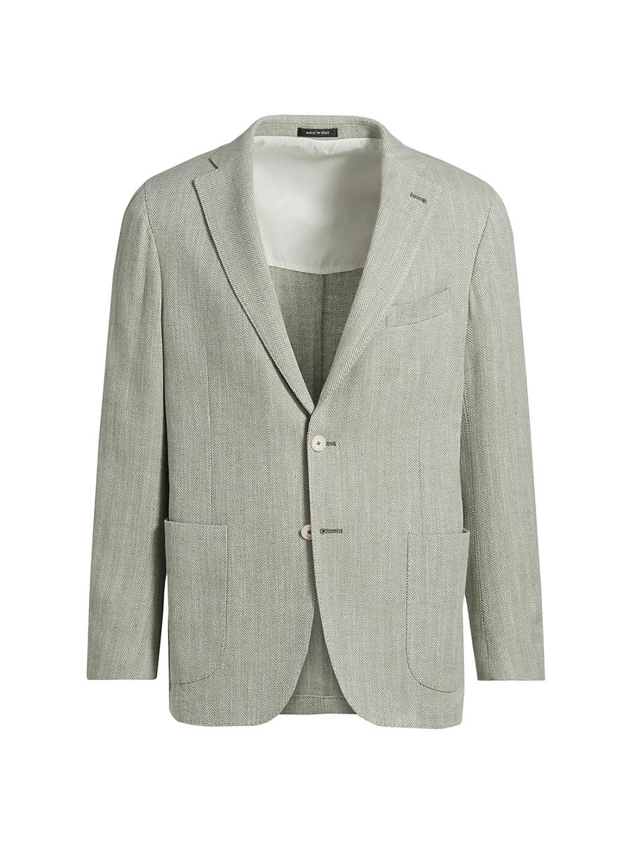 Mens COLLECTION Solid Herringbone Jacket Product Image