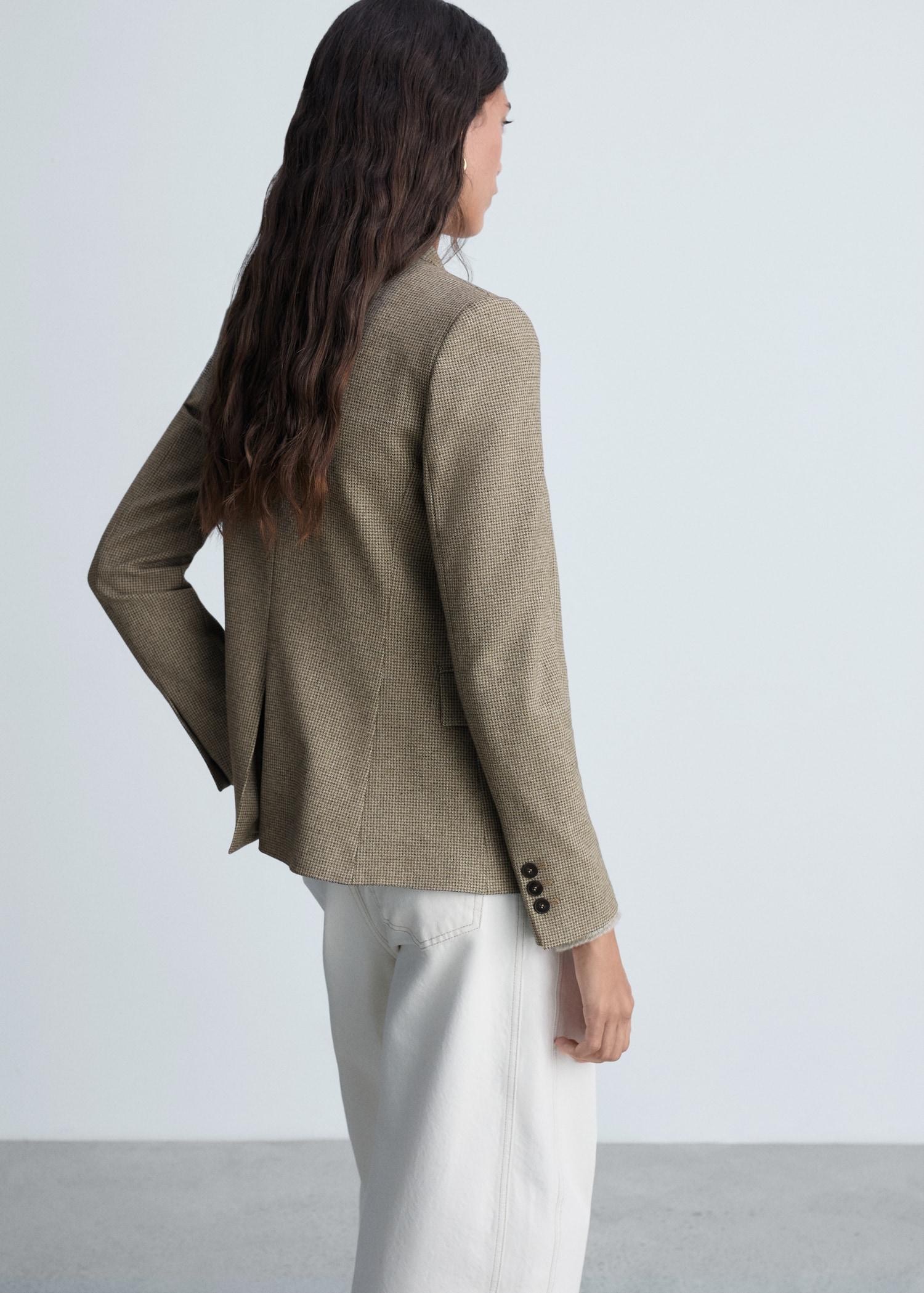 Micro-houndstooth tailored jacket - Women | MANGO USA Product Image