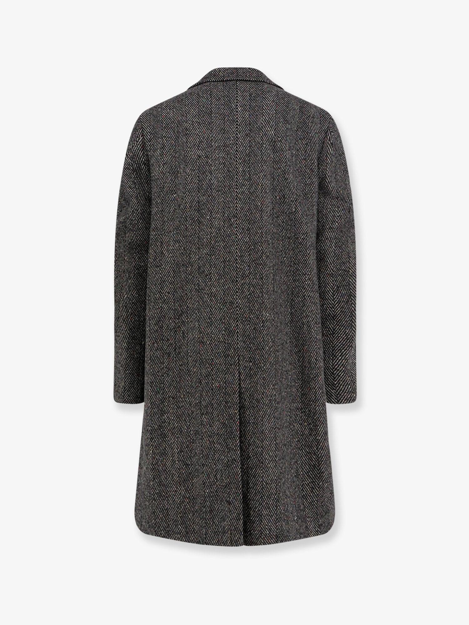 GIVENCHY Men Wool Blend Coat With Herringbone Motif In Multi Product Image