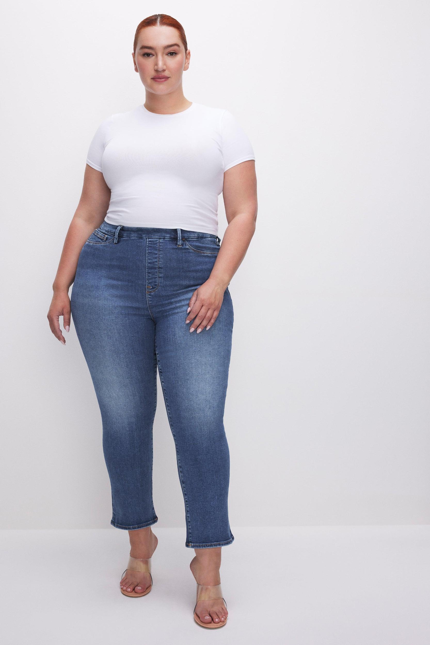 POWER STRETCH PULL-ON STRAIGHT JEANS | INDIGO490 Product Image