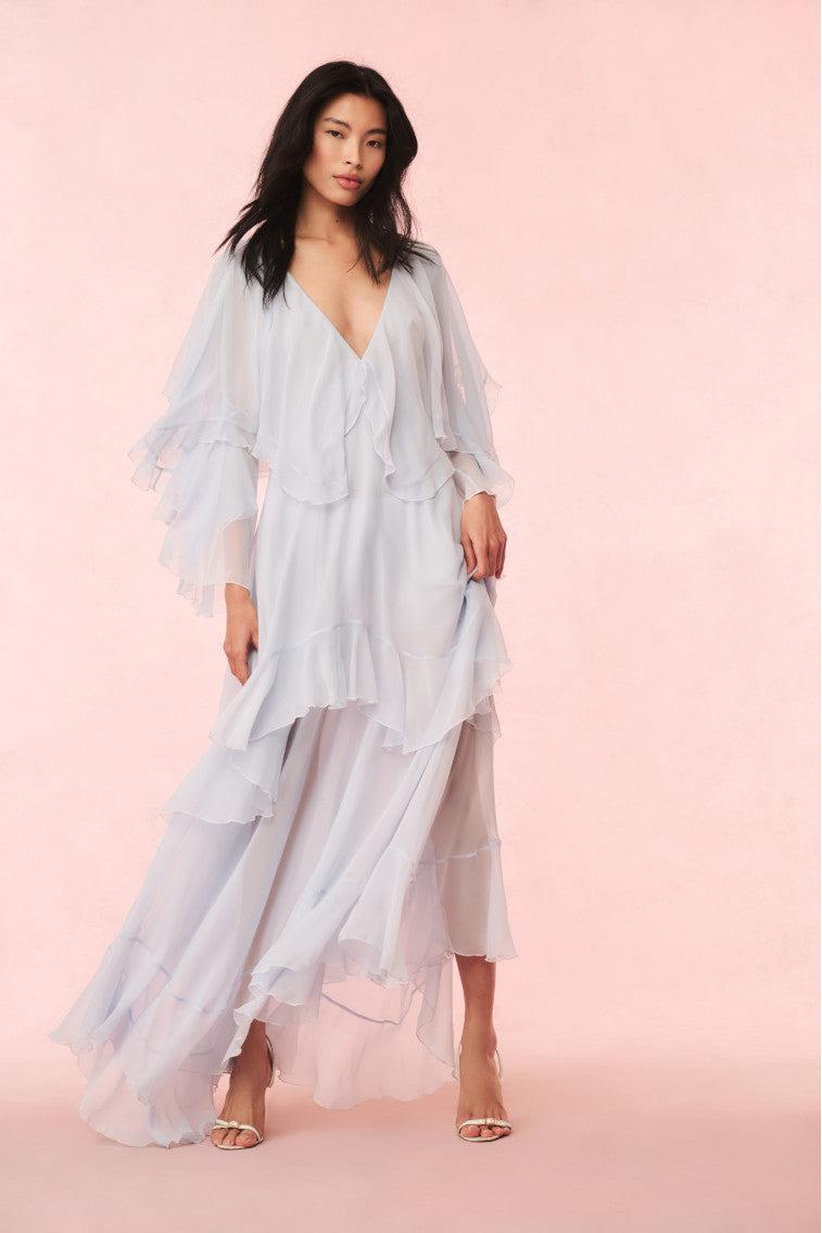 Collia Silk Maxi Dress - PALE PINK Product Image