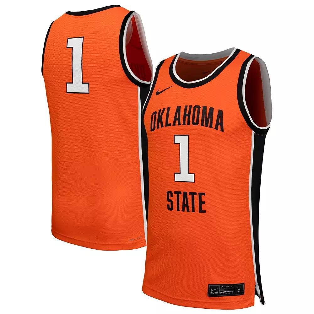 Men's Nike #1 Orange Oklahoma State Cowboys Replica Basketball Jersey,  Product Image
