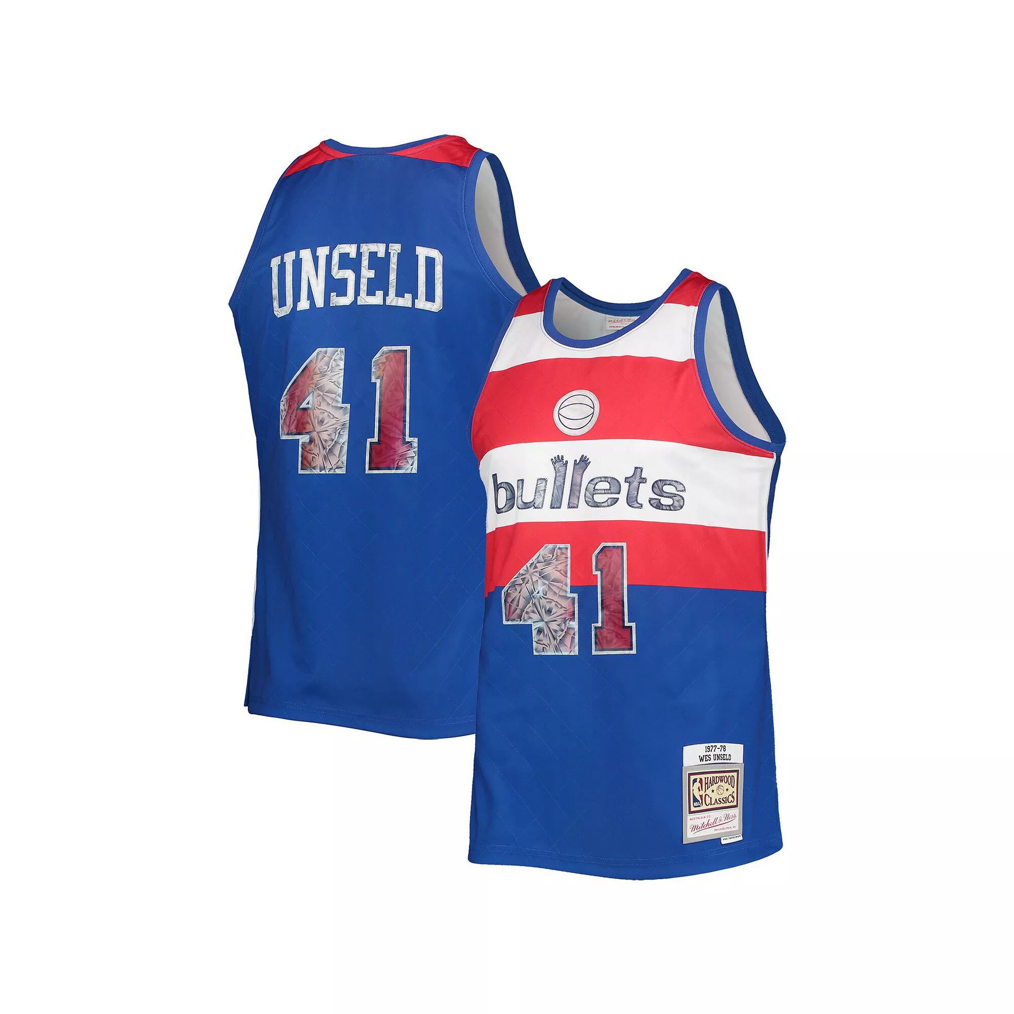 Men's Mitchell & Ness Wes Unseld Blue Washington Bullets 1977-78 Hardwood Classics NBA 75th Anniversary Diamond Swingman Jersey, Size: Small, Nba Blue Product Image