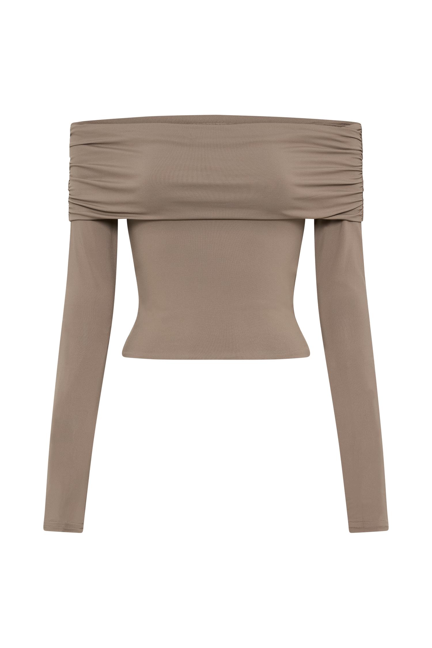 Lucinda Recycled Nylon Off Shoulder Top - Coco Product Image