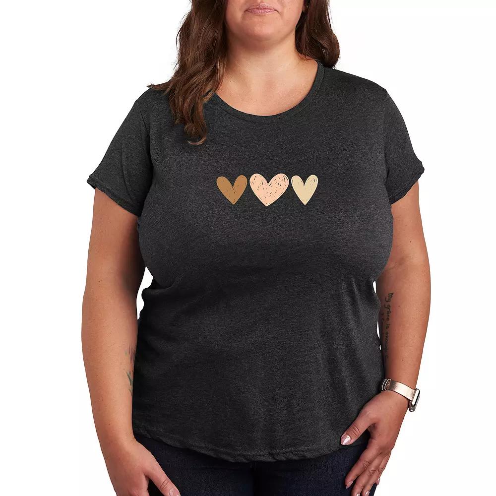 Plus Sketchy Hearts Graphic Tee, Women's,  Product Image