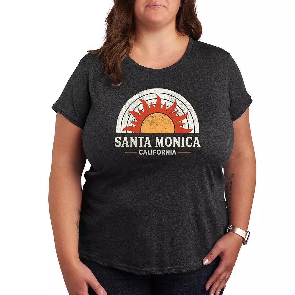 Plus Santa Monica California Sun Graphic Tee, Women's,  Product Image