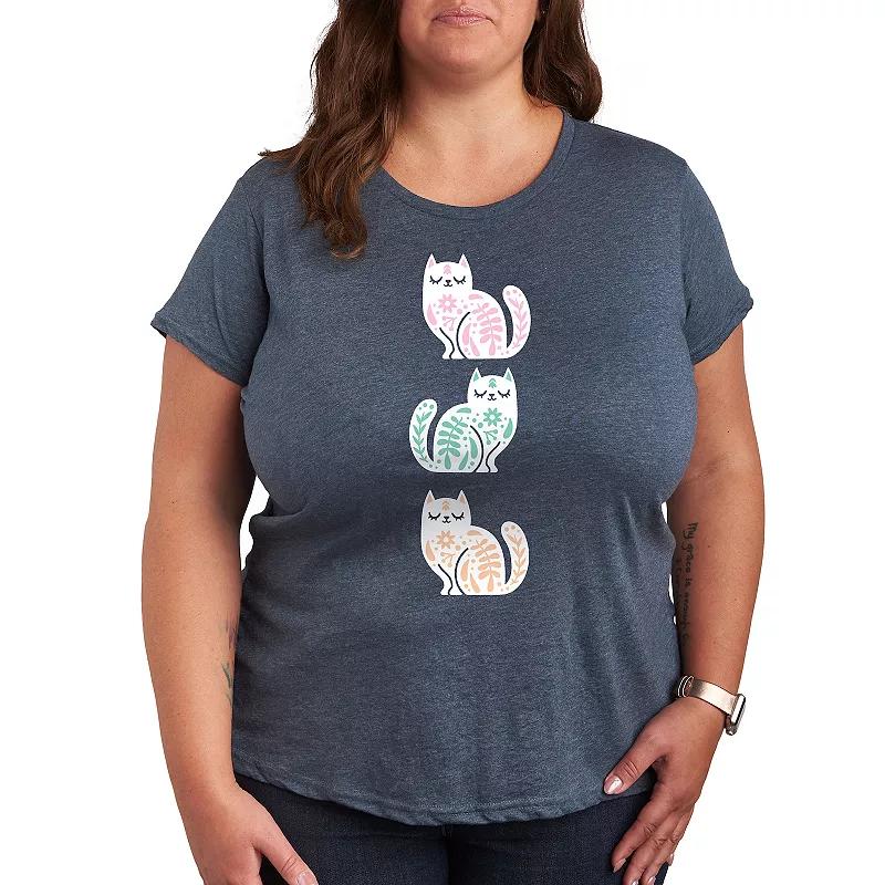 Plus Scandinavian Cats Graphic Tee, Women's,  Product Image