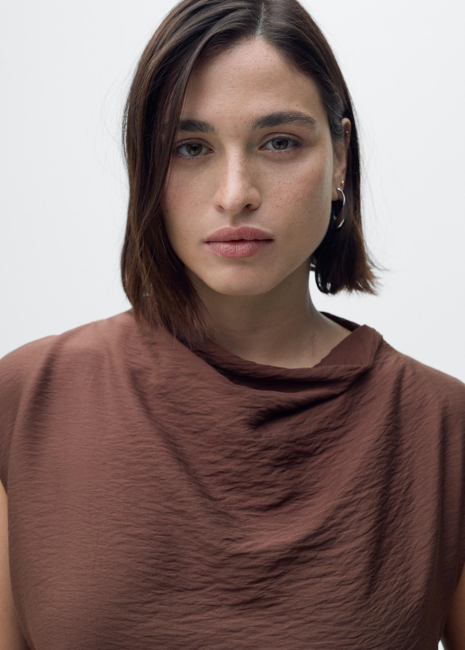 Draped textured dress - Women | MANGO USA Product Image