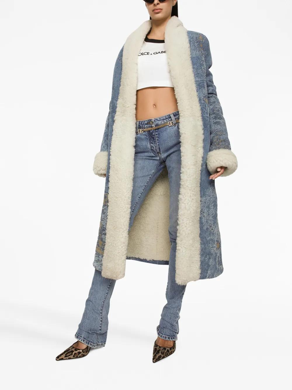 leopard-print stretch-cotton cropped T-shirt Product Image