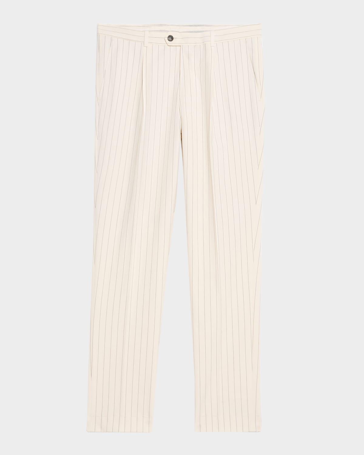 Men's Pinstripe Single-Pleated Pants Product Image