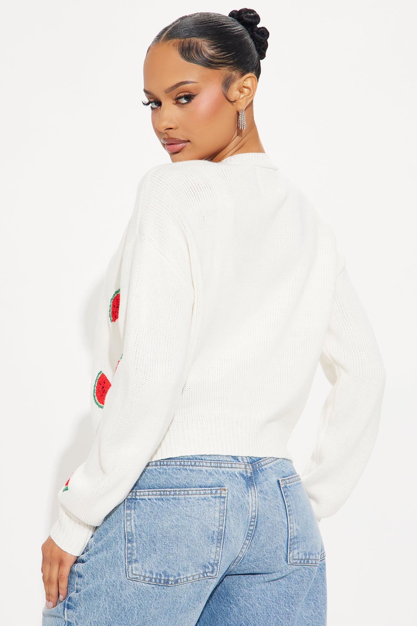 Summer Fruits Cardigan  - Red/White Product Image