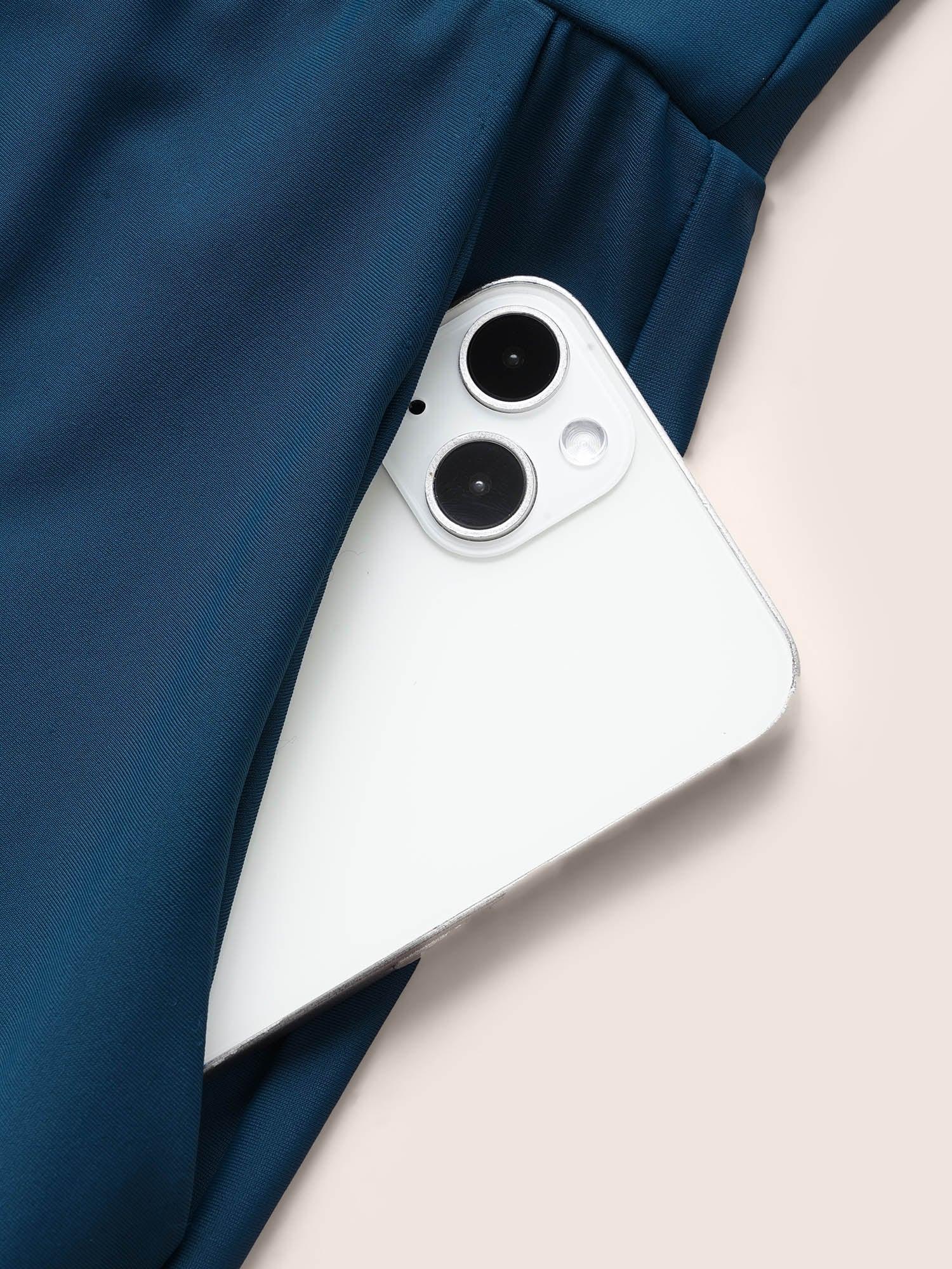 Solid Keyhole Elastic Waist Gathered One Piece Swimsuit Female Product Image