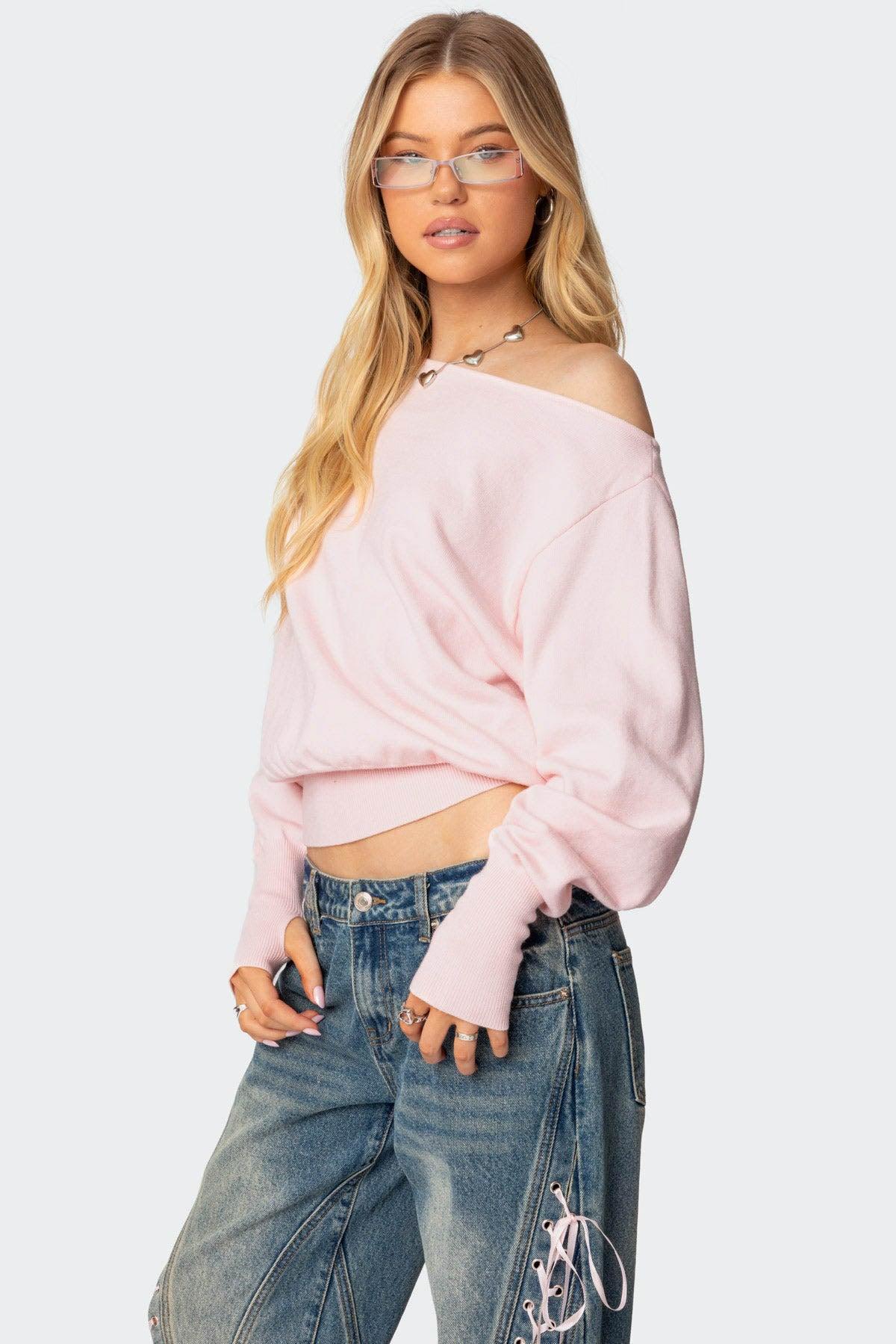 Off Shoulder Oversized Sweater Product Image