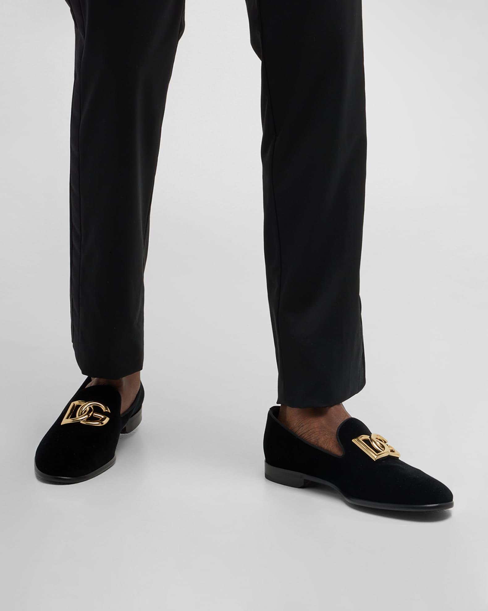 Men's Logo Velvet Dress Loafers Product Image