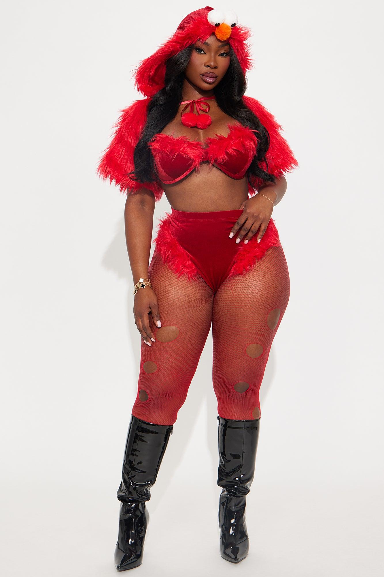 Curious Cutie 4 Piece Costume Set - Red/combo Female Product Image