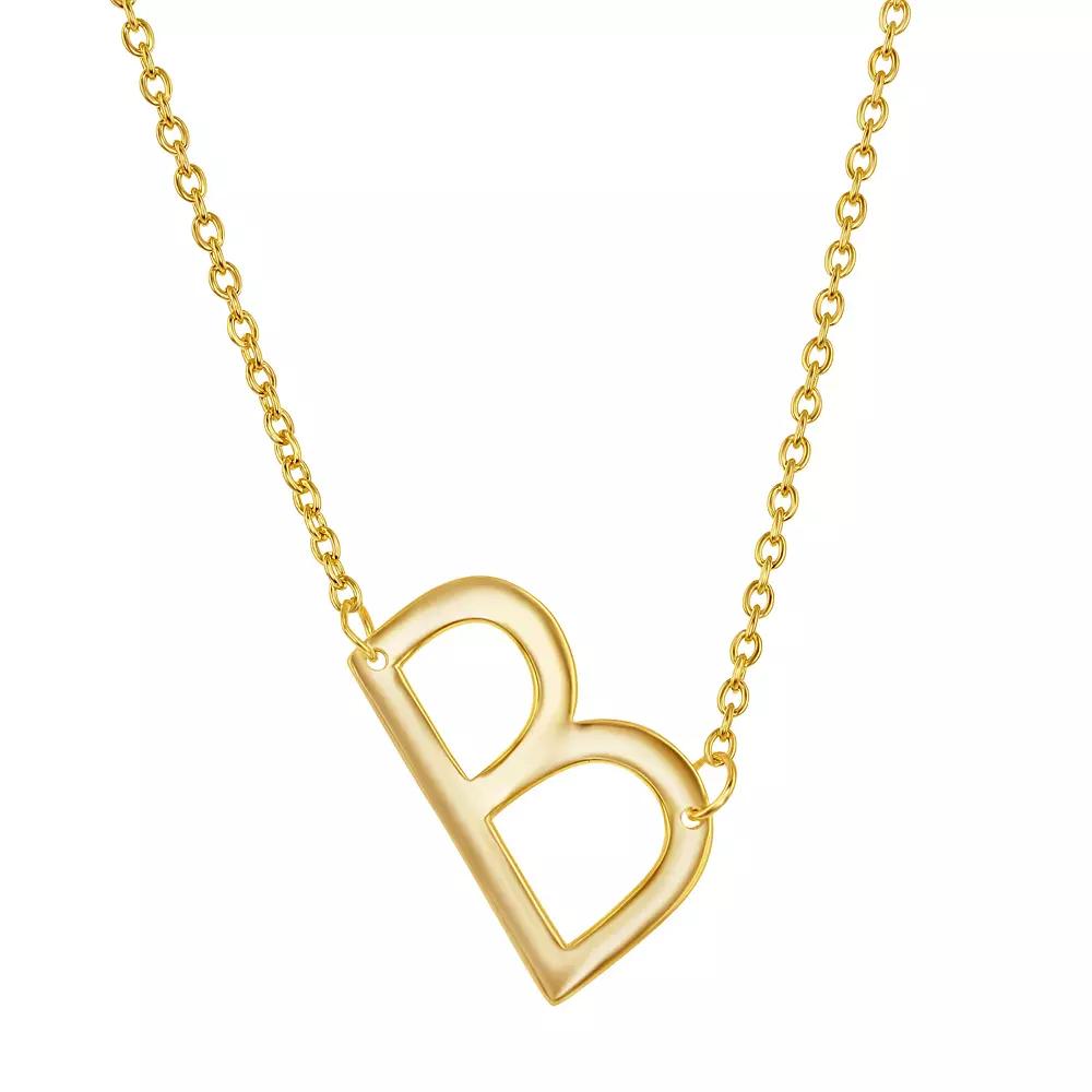 Sterling Silver Sideways Initial Necklace, Women's, Size: 16-18" ADJ, Gold Tone Z Product Image