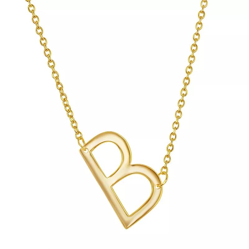 Sterling Silver Sideways Initial Necklace, Women's, Size: 16-18" ADJ, Gold Tone Z Product Image