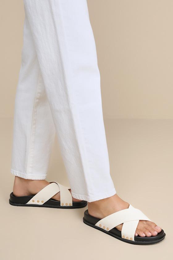 Sevyn Bone Studded Slide Sandals Product Image